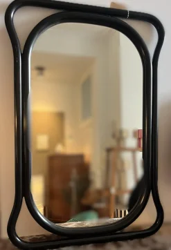 Pamono Mirror with Black Wooden Frame> Mirrors