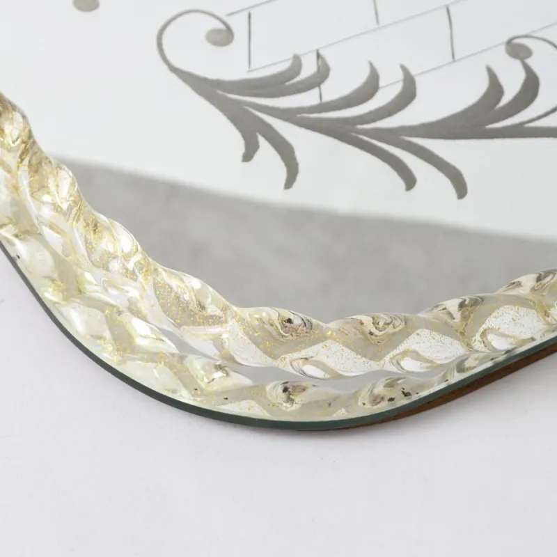 Pamono Mirrored Serving Tray in Murano Glass from Barovier & Toso> Trays