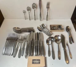 Outlet Pamono Mitra Stainless Cutlery Set for 12 from Georg Jensen, 1960s, Set of 68
