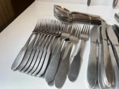 Outlet Pamono Mitra Stainless Cutlery Set for 12 from Georg Jensen, 1960s, Set of 68