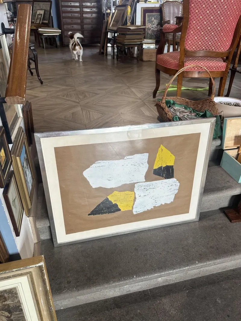 Pamono Mixed Media Drawing, 1970s, Paper> Abstraction