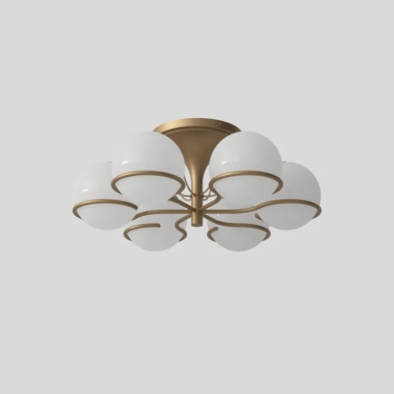 Pamono Model 2042 / 6 Lamp with Champagne Mount by Gino Sarfatti> Ceiling Lights