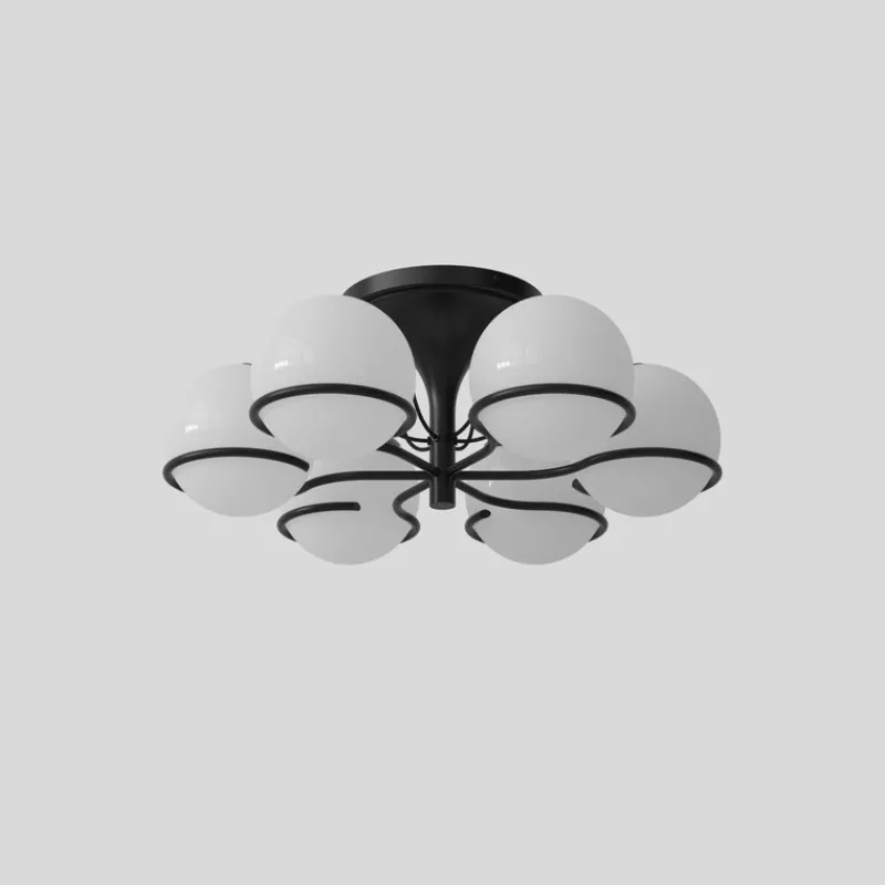 Pamono Model 2042 / 6 Lamp with Champagne Mount by Gino Sarfatti> Ceiling Lights