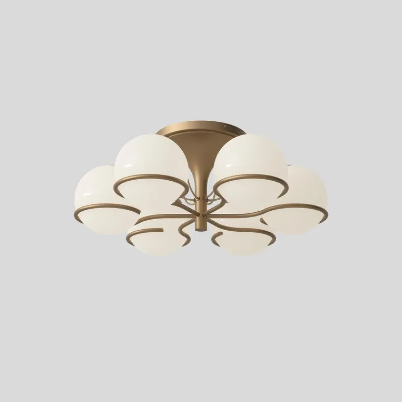 Pamono Model 2042 / 6 Lamp with Champagne Mount by Gino Sarfatti> Ceiling Lights