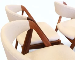 Outlet Pamono Model 31 Chair in Teak and Wool Hallingdal 65 Fabric by Kai Kristiansen for Schou Andersen, 1960s, Set of 4