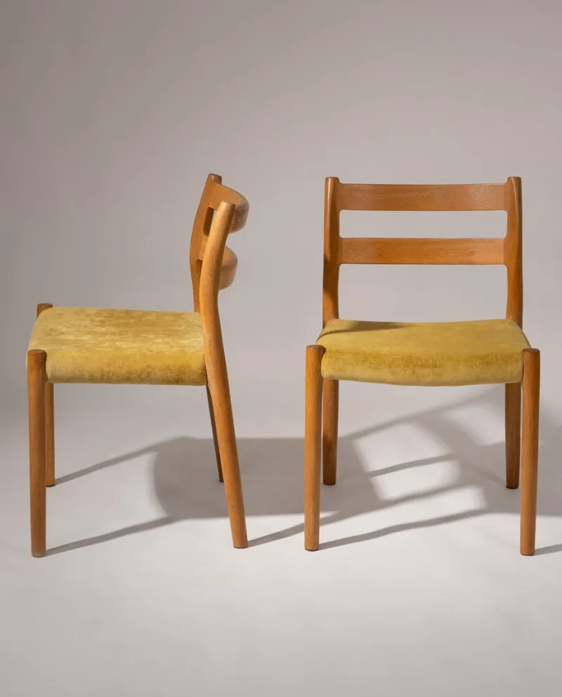 Hot Pamono Model 84 Chairs by Niels Otto (N. O.) Møller for J. L. Møllers, 1976, Set of 2