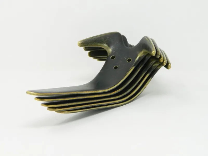 Pamono Model 4056 Coat Hooks by Carl Auböck for Werkstätte Carl Auböck, 1950s, Set of 5> Racks, Hooks & Valets