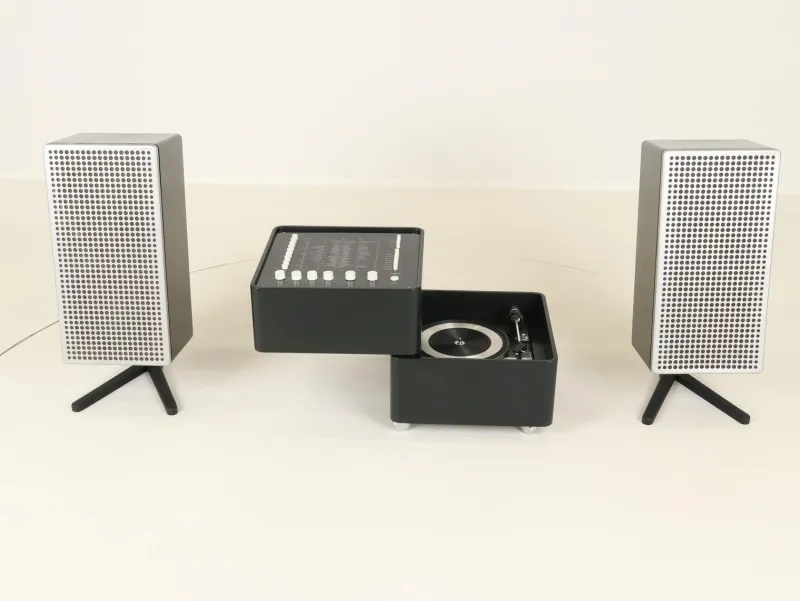 Pamono Model 3300 Cube Stereo with Speakers by Verner Panton for Wega, Germany, 1970s, Set of 3> Electronics