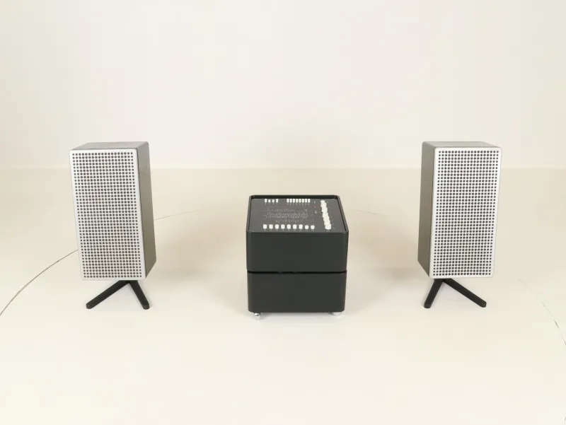 Pamono Model 3300 Cube Stereo with Speakers by Verner Panton for Wega, Germany, 1970s, Set of 3> Electronics