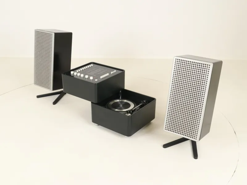 Pamono Model 3300 Cube Stereo with Speakers by Verner Panton for Wega, Germany, 1970s, Set of 3> Electronics