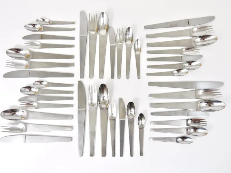 Best Pamono Model 2060 Cutlery Set for 6 attributed to Carl Auböck for Amboss Austria, 1950s, Set of 42