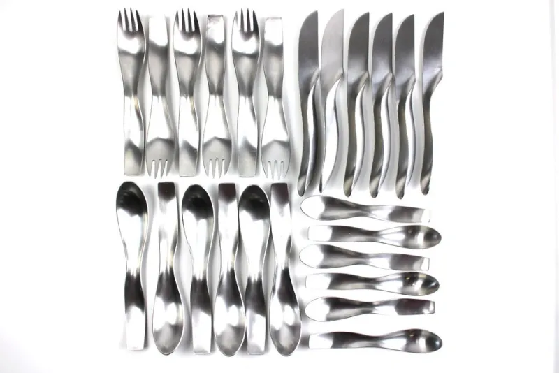 Hot Pamono Model 7000 Danube Cutlery by Janos Megyik for Amboss, 1970s, Set of 24
