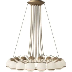 Pamono Model 2109/16/14 Lamp with Champagne Structure by Gino Sarfatti for Astep> Ceiling Lights