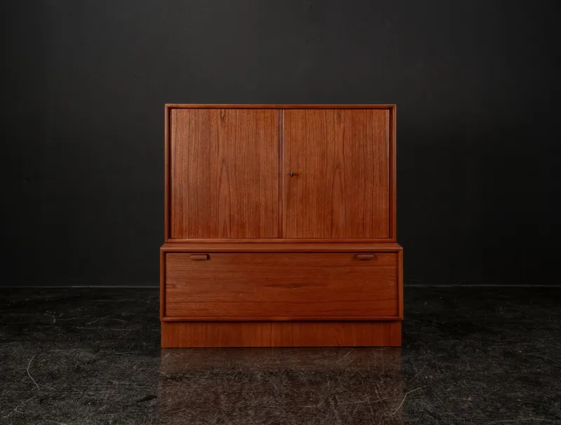 New Pamono Model 523 Modular Sideboard in Teak by Heinrich Riestenpatt for Skand. Möbel Häkli Rt Möbel, 1960s, Set of 2
