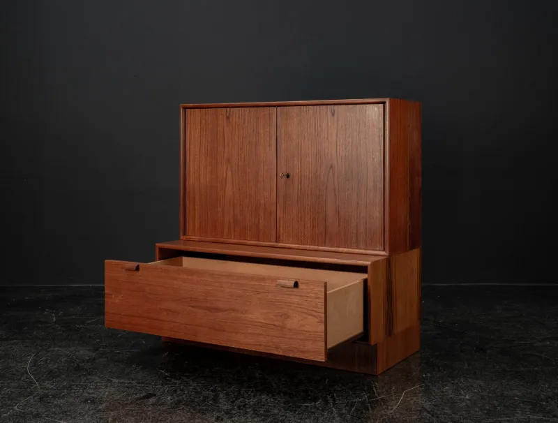 New Pamono Model 523 Modular Sideboard in Teak by Heinrich Riestenpatt for Skand. Möbel Häkli Rt Möbel, 1960s, Set of 2
