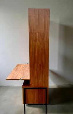 Outlet Pamono Model 430 Modular Wall System with Bar, Secretary and Display Cabinet in Walnut by Joachim Nebelung for Hellerau, 1973