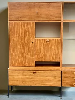 Outlet Pamono Model 430 Modular Wall System with Bar, Secretary and Display Cabinet in Walnut by Joachim Nebelung for Hellerau, 1973