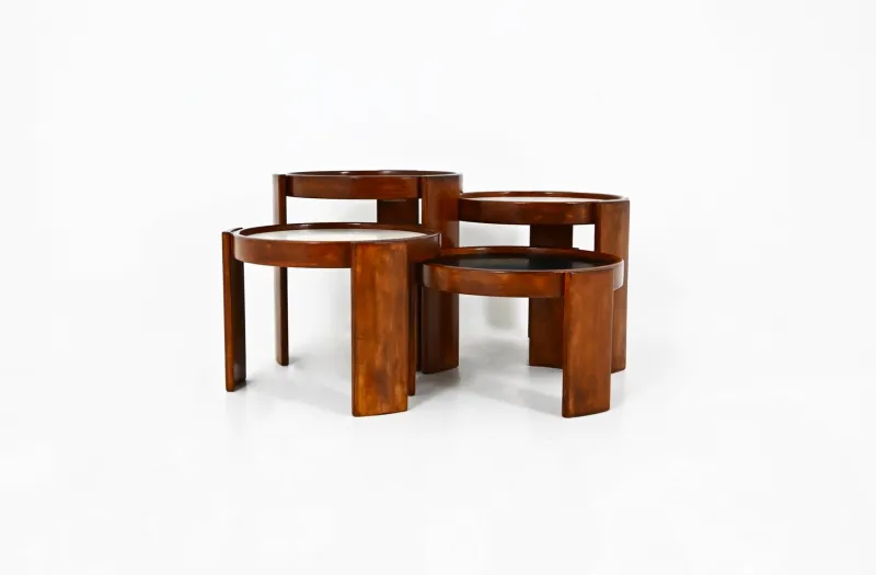 Pamono Model 780 Nesting Tables by Gianfranco Frattini for Cassina, 1960s, Set of 4> Coffee & Side Tables