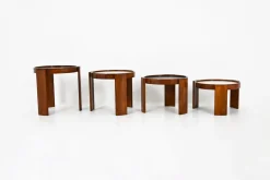 Pamono Model 780 Nesting Tables by Gianfranco Frattini for Cassina, 1960s, Set of 4><noscript><img width=