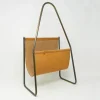 Best Pamono Model 3808 Newspaper Stand in Brown Leather by Carl Auböck for Werkstätte Carl Auböck