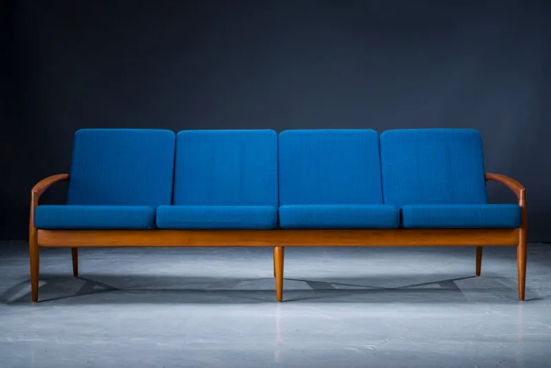 Pamono Model 121 Paper Knife Easy Chairs and Sofa by Kai Kristiansen for Magnus Olesen, 1960s, Set of 3> Living Room Sets