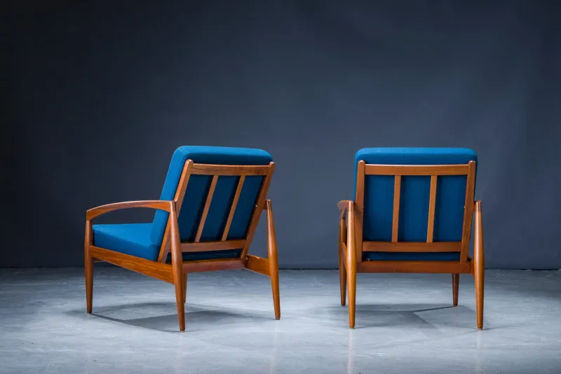 Pamono Model 121 Paper Knife Easy Chairs and Sofa by Kai Kristiansen for Magnus Olesen, 1960s, Set of 3> Living Room Sets