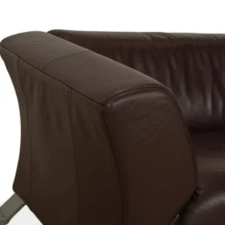 Pamono Model 322 3-Seater Sofa, Armchair and Ottoman in Brown Leather from Rolf Benz, Set of 3