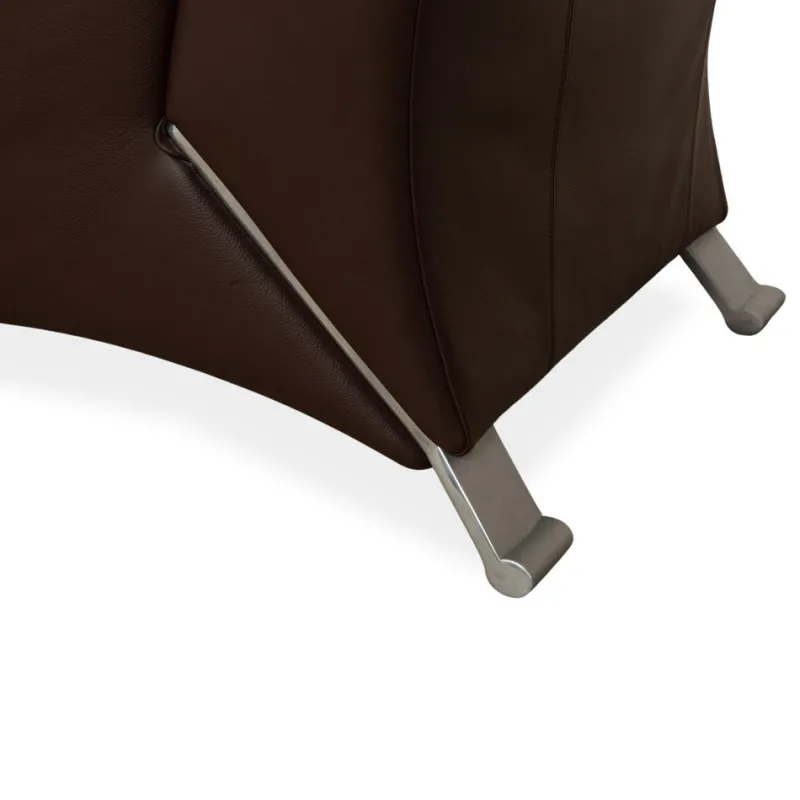 Pamono Model 322 3-Seater Sofa, Armchair and Ottoman in Brown Leather from Rolf Benz, Set of 3