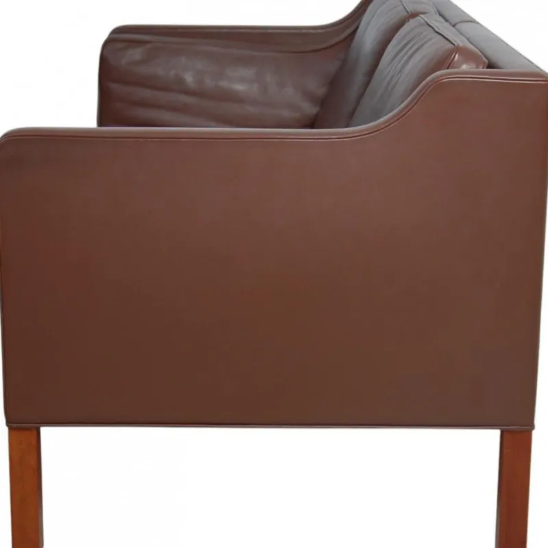 Pamono Model 2212 2-Seater Sofa in Brown Leather by Børge Mogensen, 1990s> Couches & Sofas