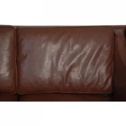 Pamono Model 2212 2-Seater Sofa in Brown Leather by Børge Mogensen, 1990s><noscript><img width=