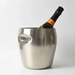 Pamono Model 872 Stainless Steel Wine Cooler from Alessi, 1970s><noscript><img width=