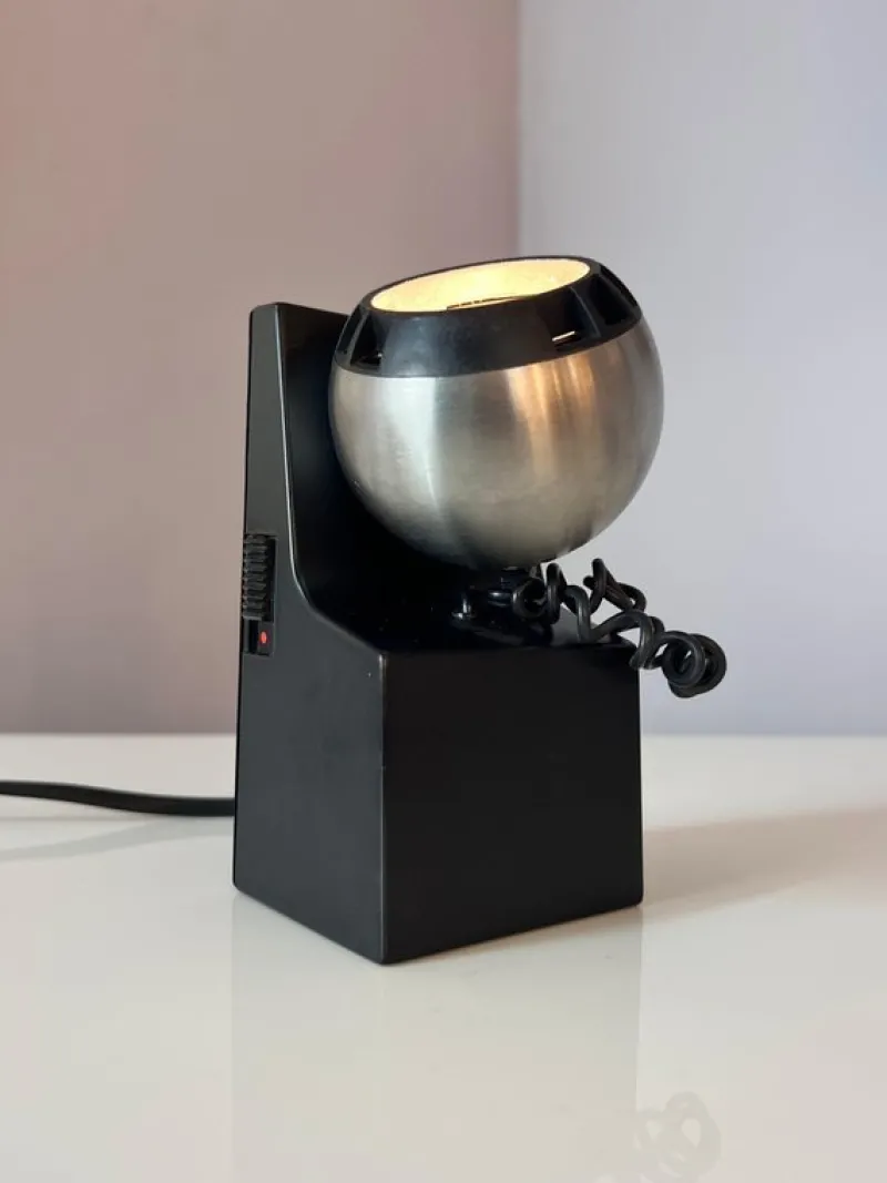 Pamono Model 41701 Table Lamp in Black and Silver with Ball Head from Osram> Table Lamps