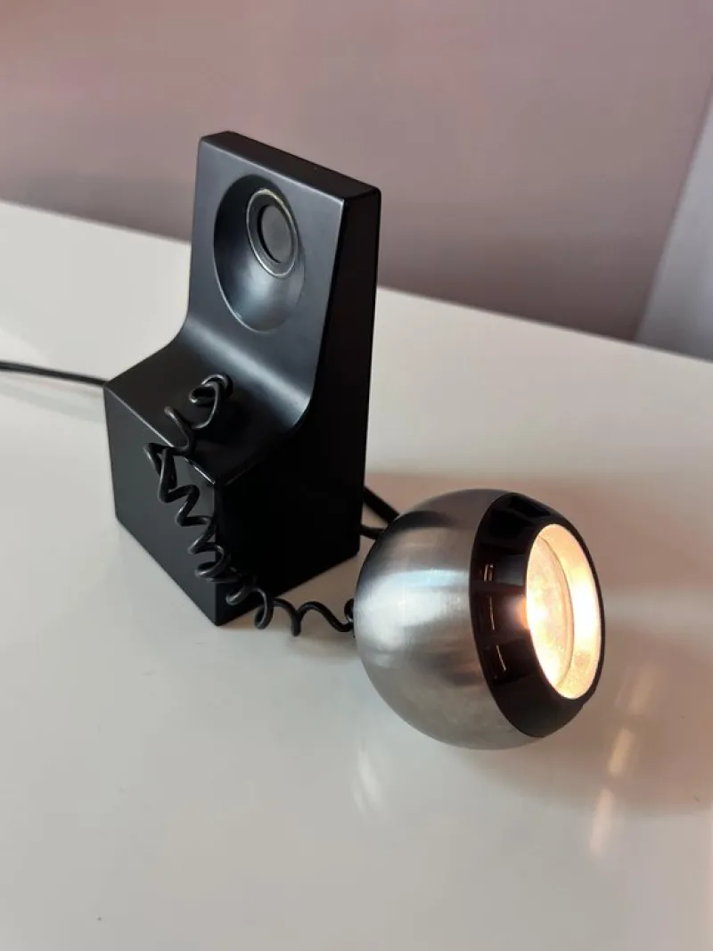 Pamono Model 41701 Table Lamp in Black and Silver with Ball Head from Osram> Table Lamps
