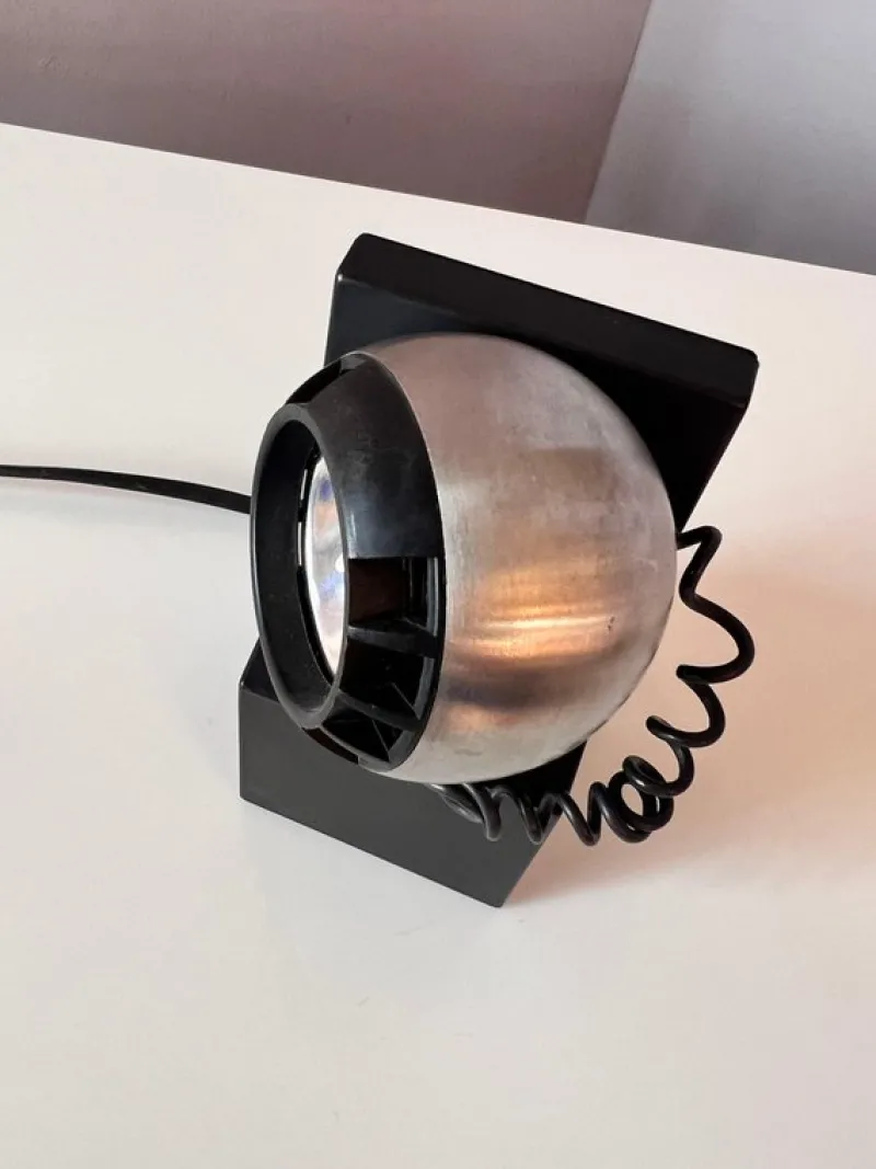 Pamono Model 41701 Table Lamp in Black and Silver with Ball Head from Osram> Table Lamps