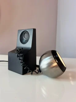 Pamono Model 41701 Table Lamp in Black and Silver with Ball Head from Osram><noscript><img width=