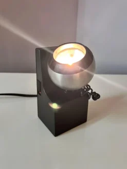 Pamono Model 41701 Table Lamp in Black and Silver with Ball Head from Osram><noscript><img width=