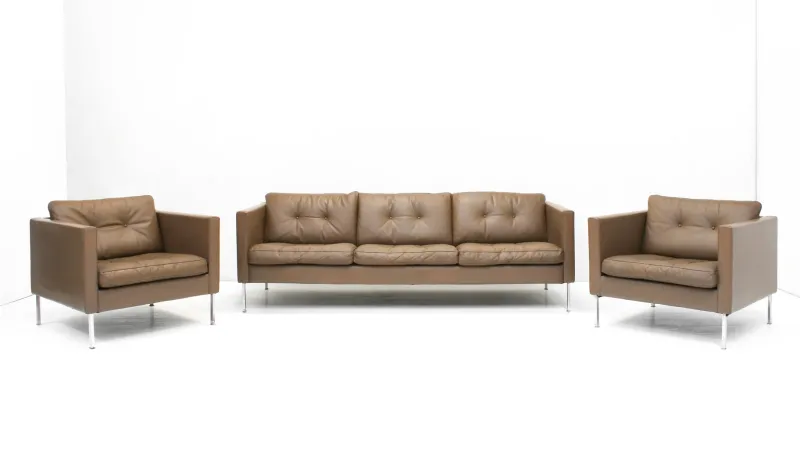 Pamono Model 446 Three-Seater Sofa and Club Chairs by Pierre Paulin for Artifort, 1960s, Set of 3> Living Room Sets