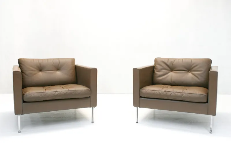 Pamono Model 446 Three-Seater Sofa and Club Chairs by Pierre Paulin for Artifort, 1960s, Set of 3> Living Room Sets
