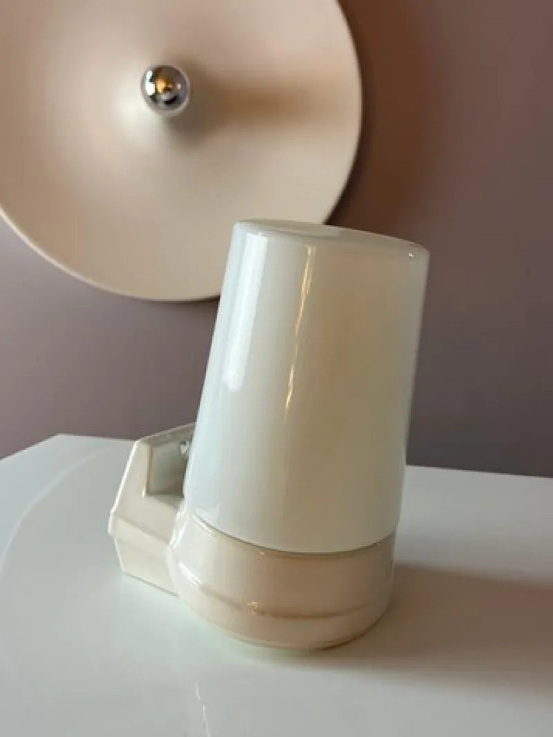 Pamono Model 6070 Wall Lamp in White by Sigvard Bernadotte for Ifö> Wall Lights & Sconces