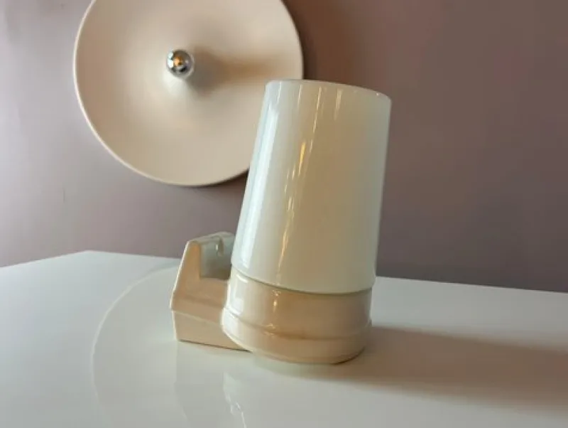 Pamono Model 6070 Wall Lamp in White by Sigvard Bernadotte for Ifö> Wall Lights & Sconces