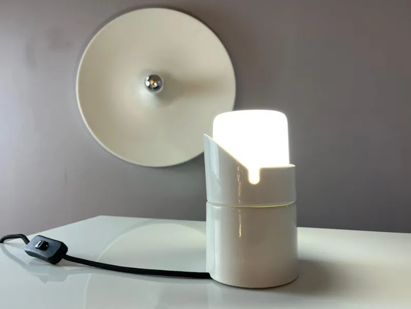 Pamono Model 6050 Wall Lamp in White by Sigvard Bernadotte for Ifö> Wall Lights & Sconces