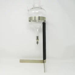 Pamono Model 5018 Wine Lifter in Stainless Steel with Black Leather Handle by Carl Auböck for Werkstätte Carl Auböck, 1970s