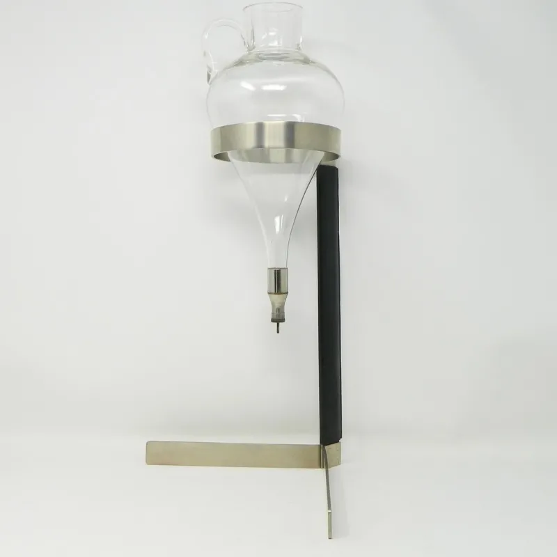 Pamono Model 5018 Wine Lifter in Stainless Steel with Black Leather Handle by Carl Auböck for Werkstätte Carl Auböck, 1970s