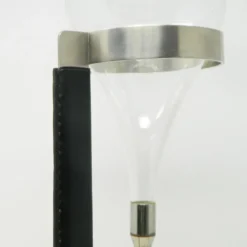 Pamono Model 5018 Wine Lifter in Stainless Steel with Black Leather Handle by Carl Auböck for Werkstätte Carl Auböck, 1970s
