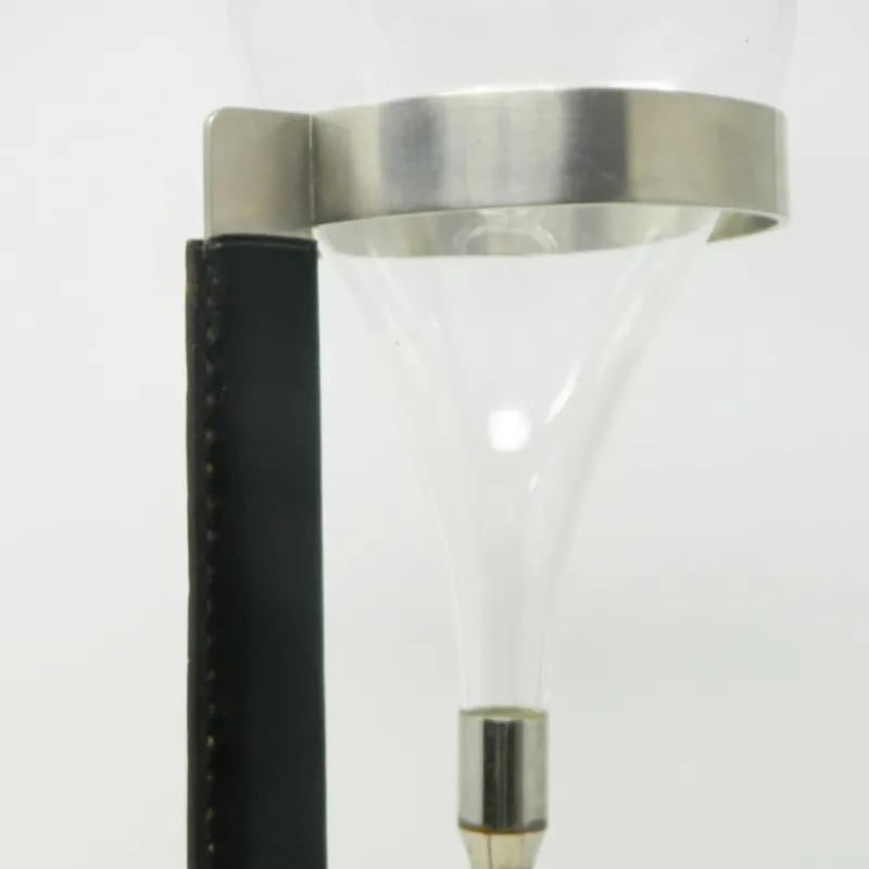 Pamono Model 5018 Wine Lifter in Stainless Steel with Black Leather Handle by Carl Auböck for Werkstätte Carl Auböck, 1970s