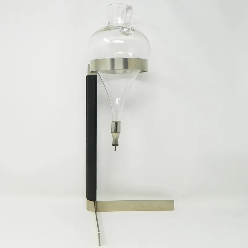 Pamono Model 5018 Wine Lifter in Stainless Steel with Black Leather Handle by Carl Auböck for Werkstätte Carl Auböck, 1970s