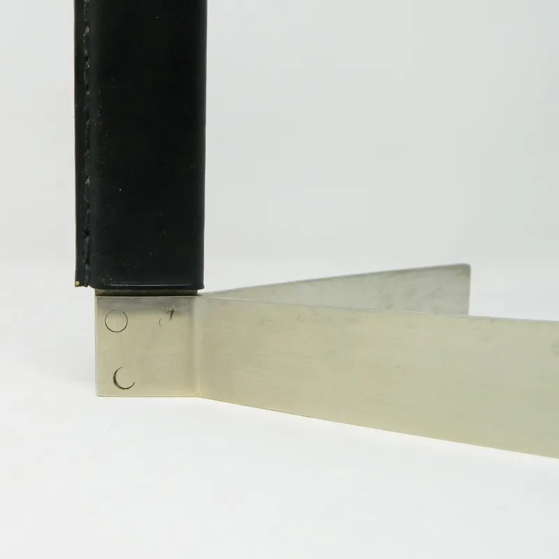 Pamono Model 5018 Wine Lifter in Stainless Steel with Black Leather Handle by Carl Auböck for Werkstätte Carl Auböck, 1970s