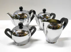 Pamono Model Bombè Coffee or Tea Service from Alessi, 1940s, Set of 5> Coffee & Tea Service
