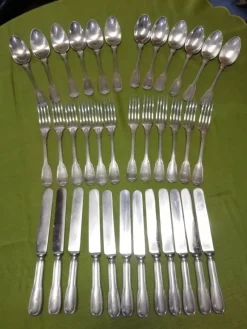 Pamono Model Chinon Cutlery Set from Christofle, France, 1930s, Set of 36> Cutlery & Serving Utensils