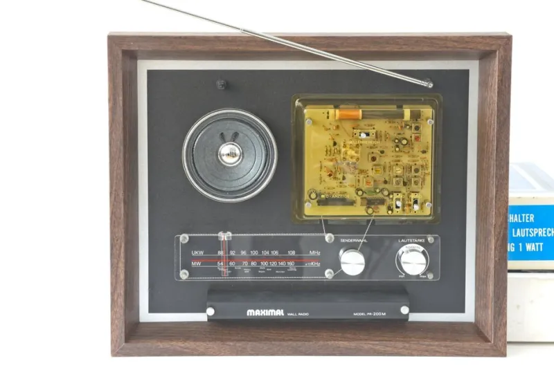 Sale Pamono Model Maximal Pr 200 M Wall Radio, Taiwan, 1980s